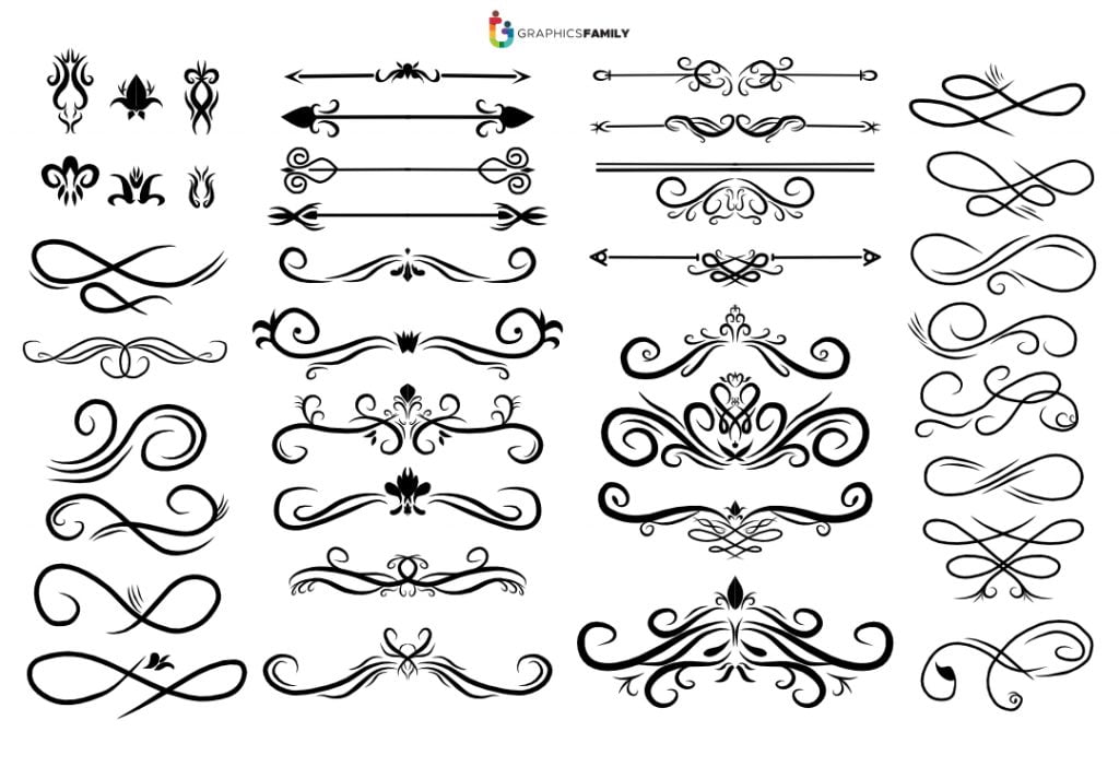 Free Collection Set of Label Ornaments – GraphicsFamily