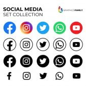 Free Icons for Social Networking Vector Illustration Design