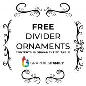 10 Hand Drawn Ornament Divider Free Vector Pack 9