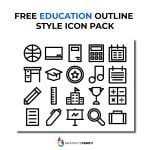 Free Outline Education Icons Pack