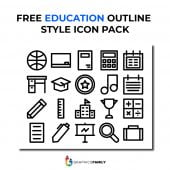 Free Outline Education Icons Pack
