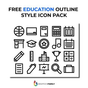 Free Outline Education Icons Pack – GraphicsFamily