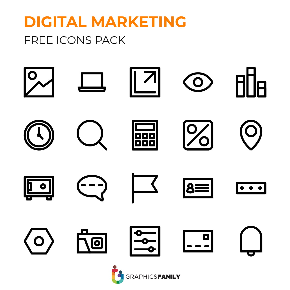 digital marketing icon in white