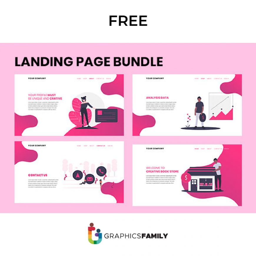 Free Pack of 4 Landing Page Designs