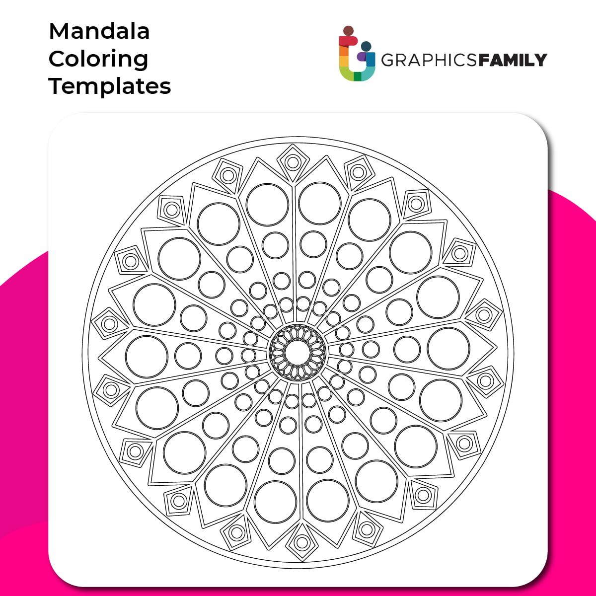 Free Mandala Coloring Template #7 – GraphicsFamily