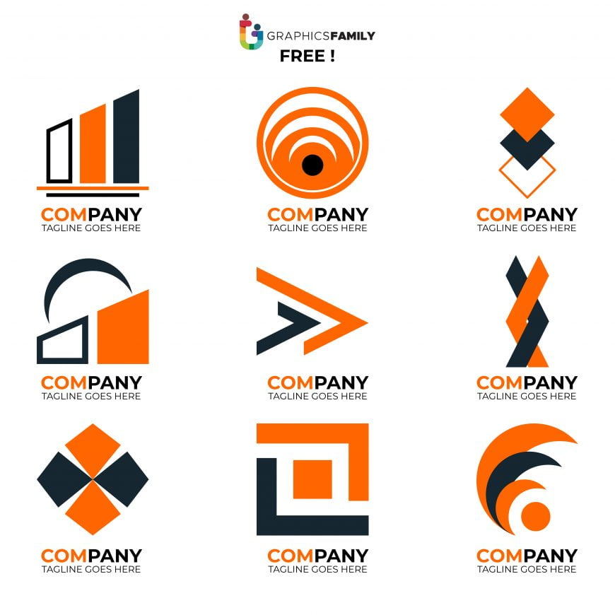 Set Of Company Logo Design Ideas Background Graphics Creative Market