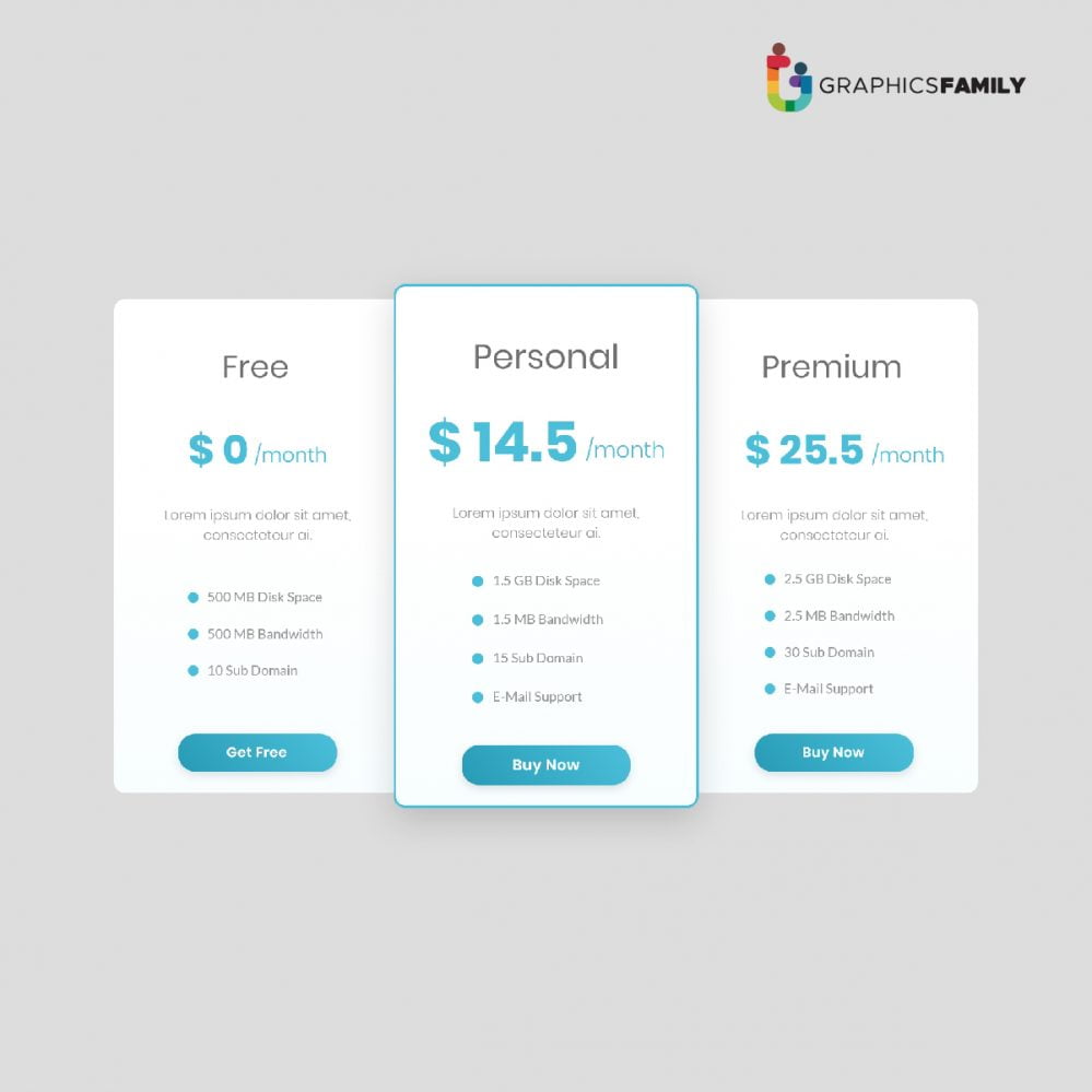 Pricing Table Free Vector Art