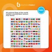 All national flags of the world Free Vector