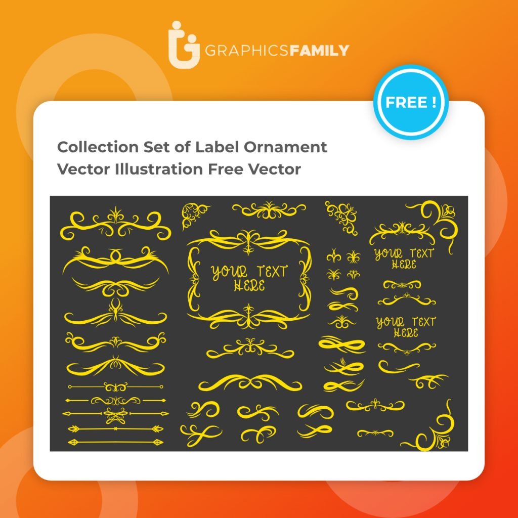 Collection Set Of Label Ornament Vector Illustration Free Vector