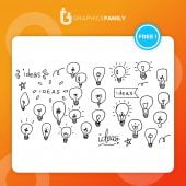 Creativity ideas light bulbs doodle collection vector Free Vector