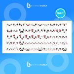 Free Expressive eyes and mouth, smiling, crying and surprised character face expressions vector illustration set