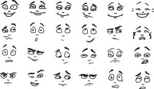 Free Facial expression illustration set – GraphicsFamily