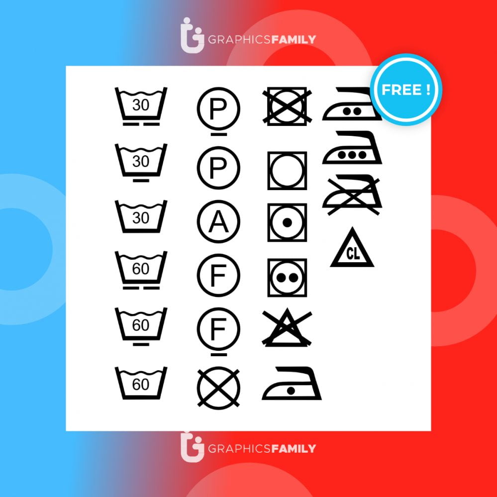 Free Clothes care symbols icons