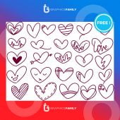 Free Vector Illustration of Doodle Shape, Valentine’s Special Love