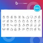 Free Hand gestures line icon set