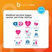 Medical service logos vector set Free Vector