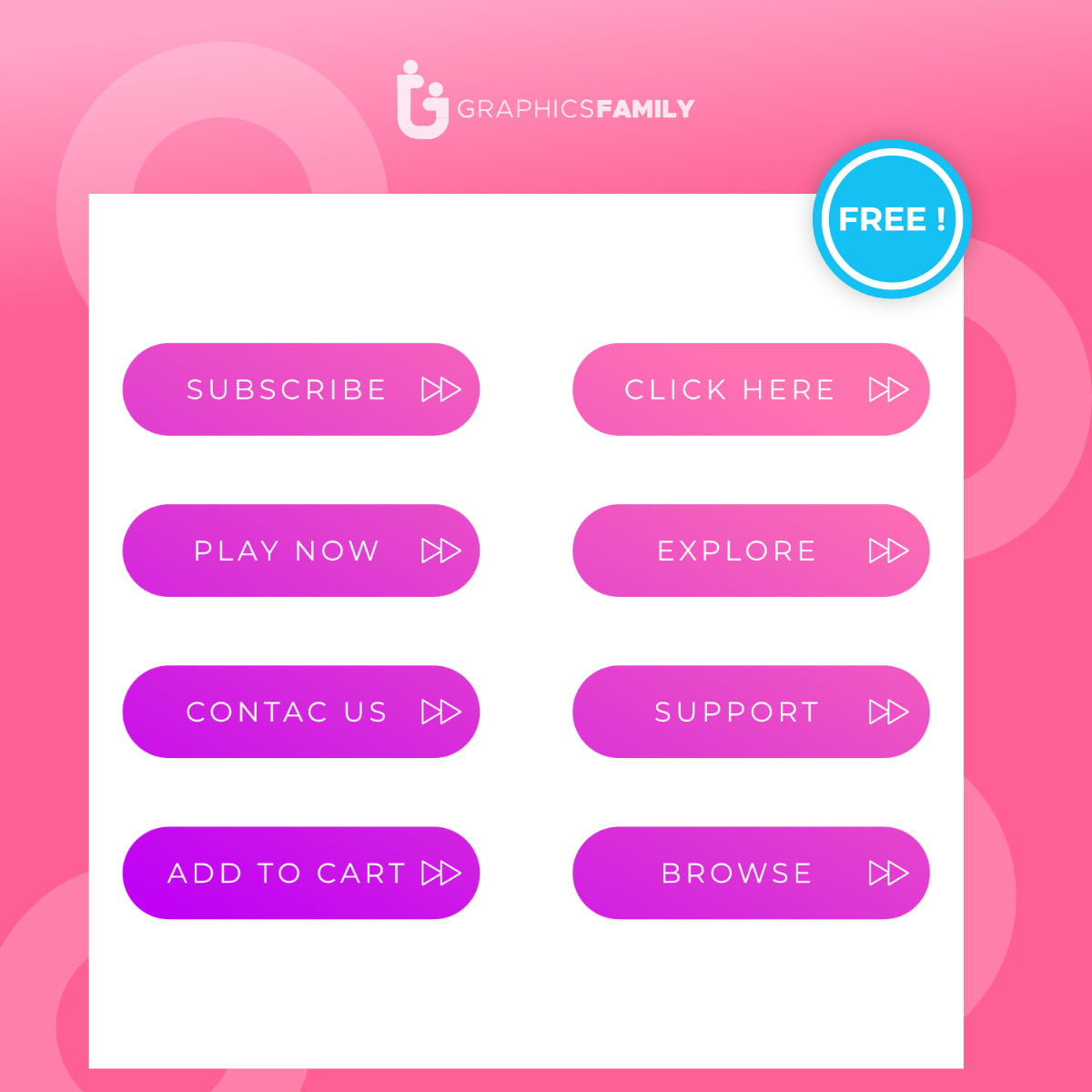 Free Pack of modern style buttons for mobile app, website design, banners  or social media posts – GraphicsFamily