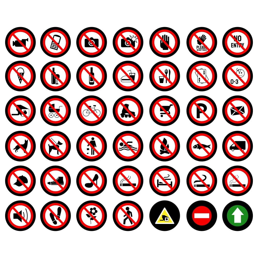 Prohibition signs Free Vector