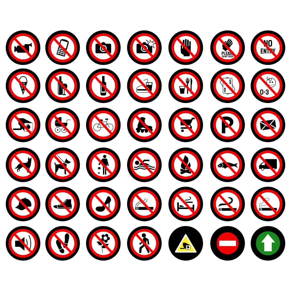 forbidden sign - prohibition signs - vector set Stock Vector