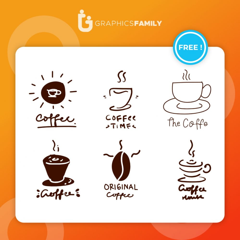 Set of coffee shop logos vector Free Vector