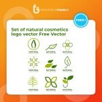 Set of natural cosmetics logo vector Free Vector