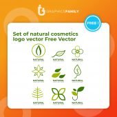 Set of natural cosmetics logo vector Free Vector