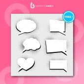 Free Speech bubbles with halftone dots