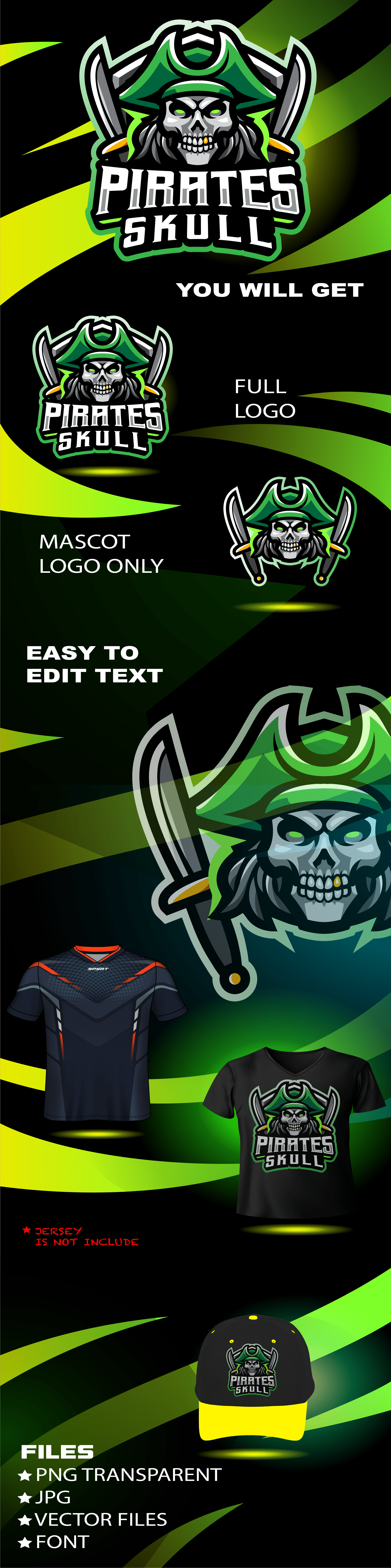 Skull Pirates Mascot Gaming Logo