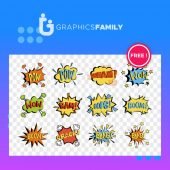 Free Comic speech bubbles set isolated on transparent background vector