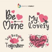 Valentine’s day lettering quotes collection