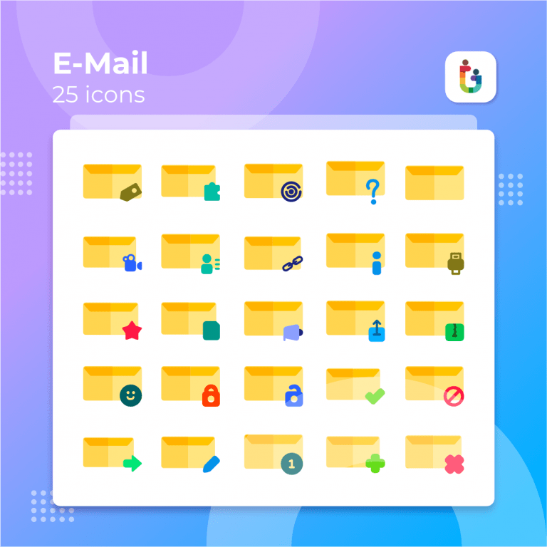 25 Amazing Email Icon Set – GraphicsFamily