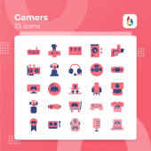 25 Free Gamers Concept Icons