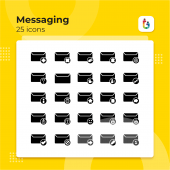 Free Download 25 Messaging Solid Style Icons