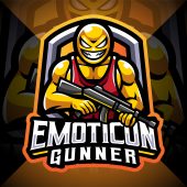 Emoticon Gunner Esport Mascot Logo