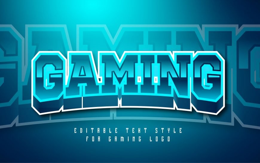 Blue Glow Gaming Text effect