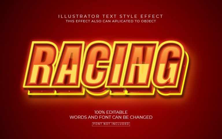 Racing Theme Editable Text Effect – GraphicsFamily