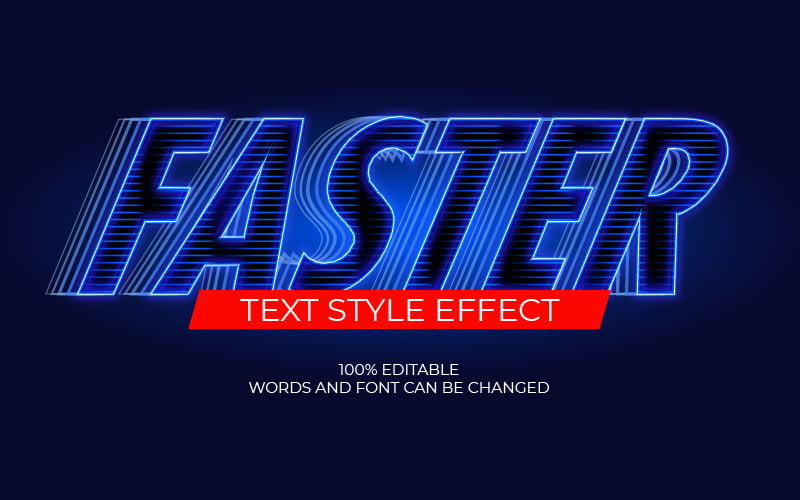 Glowing Blue Line Text Effect