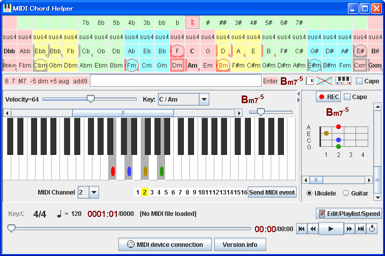 midi guitar chords