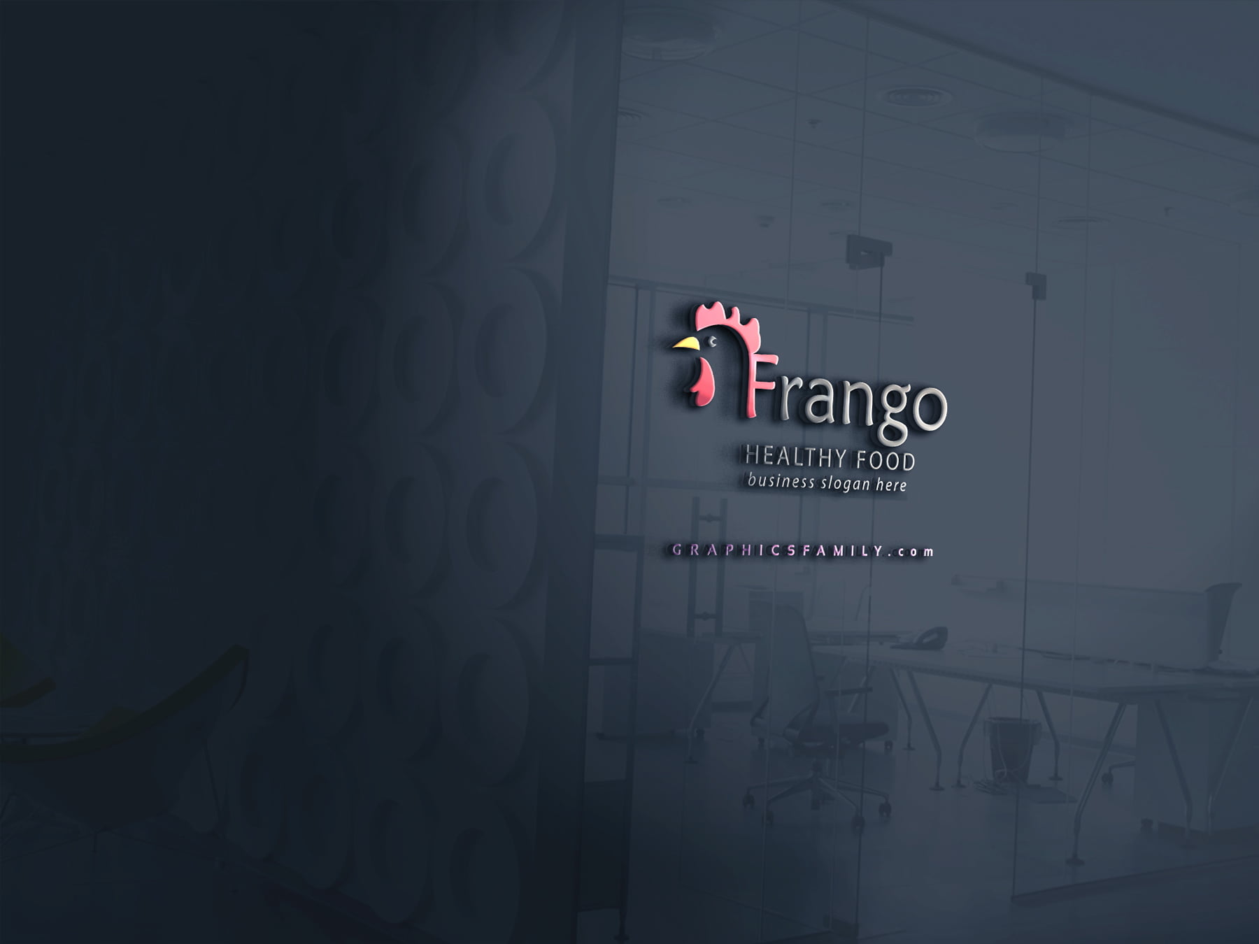 Frango-Poultry-Farm-Logo-Template-Mockup-3d-Glass