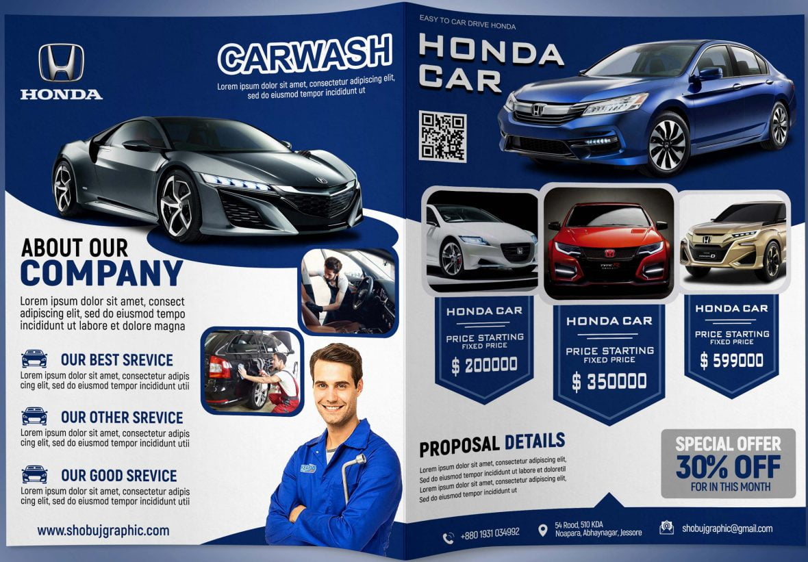Free-Car-Company-Professional-Bi-Fold-Brochure-Design-Template-Download