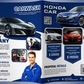 Car Company Professional Bi Fold Brochure Design Template in Photoshop