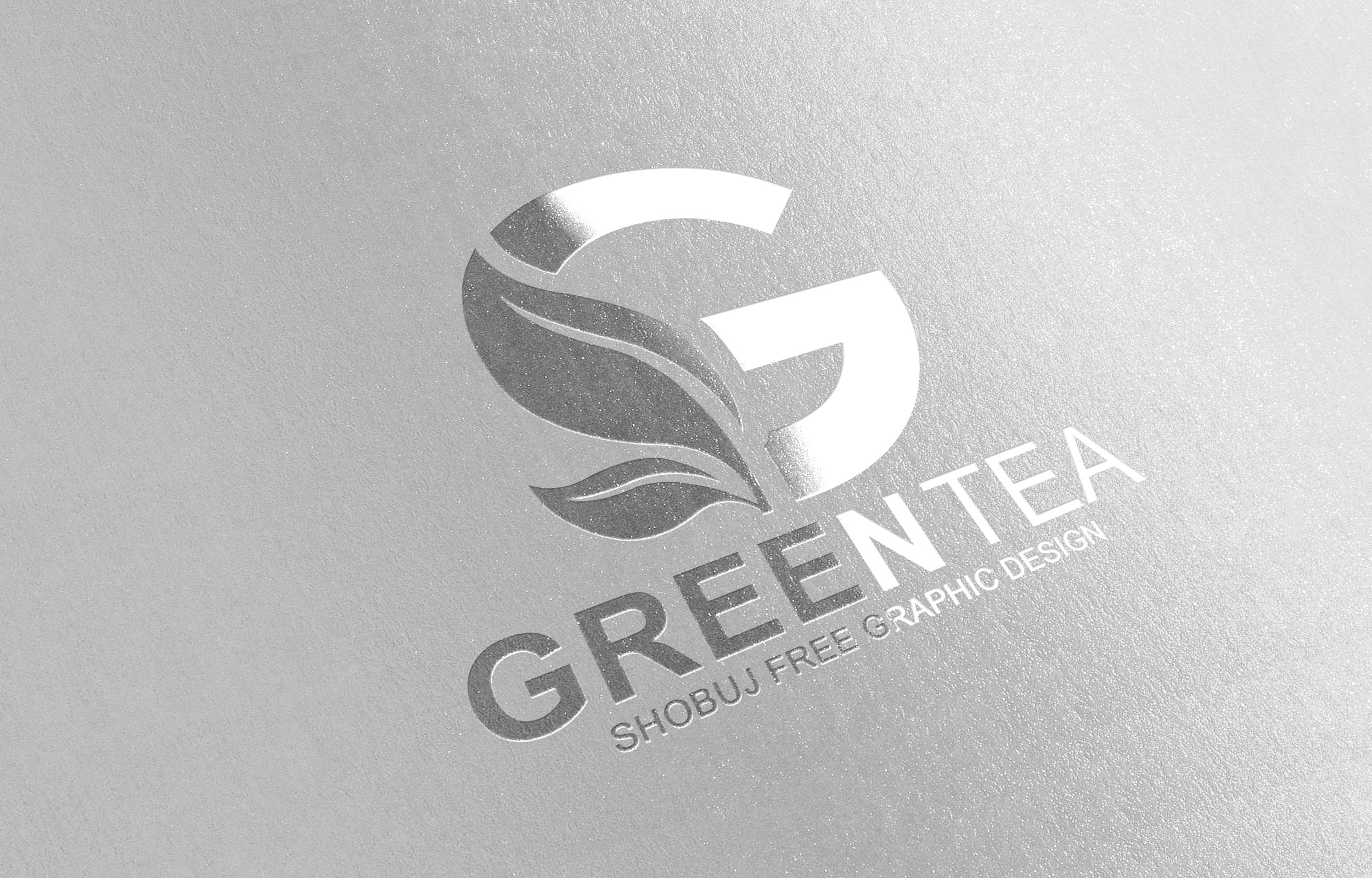 Green Tea Vector Logo Design paper effect mockup jpeg