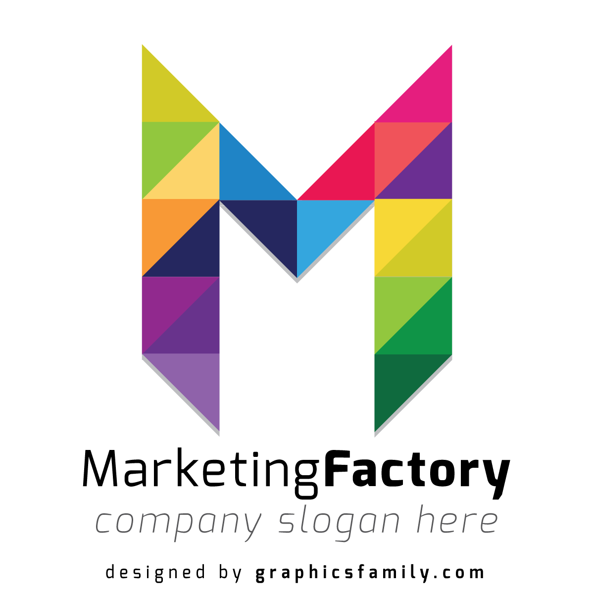 M letter logo design template.