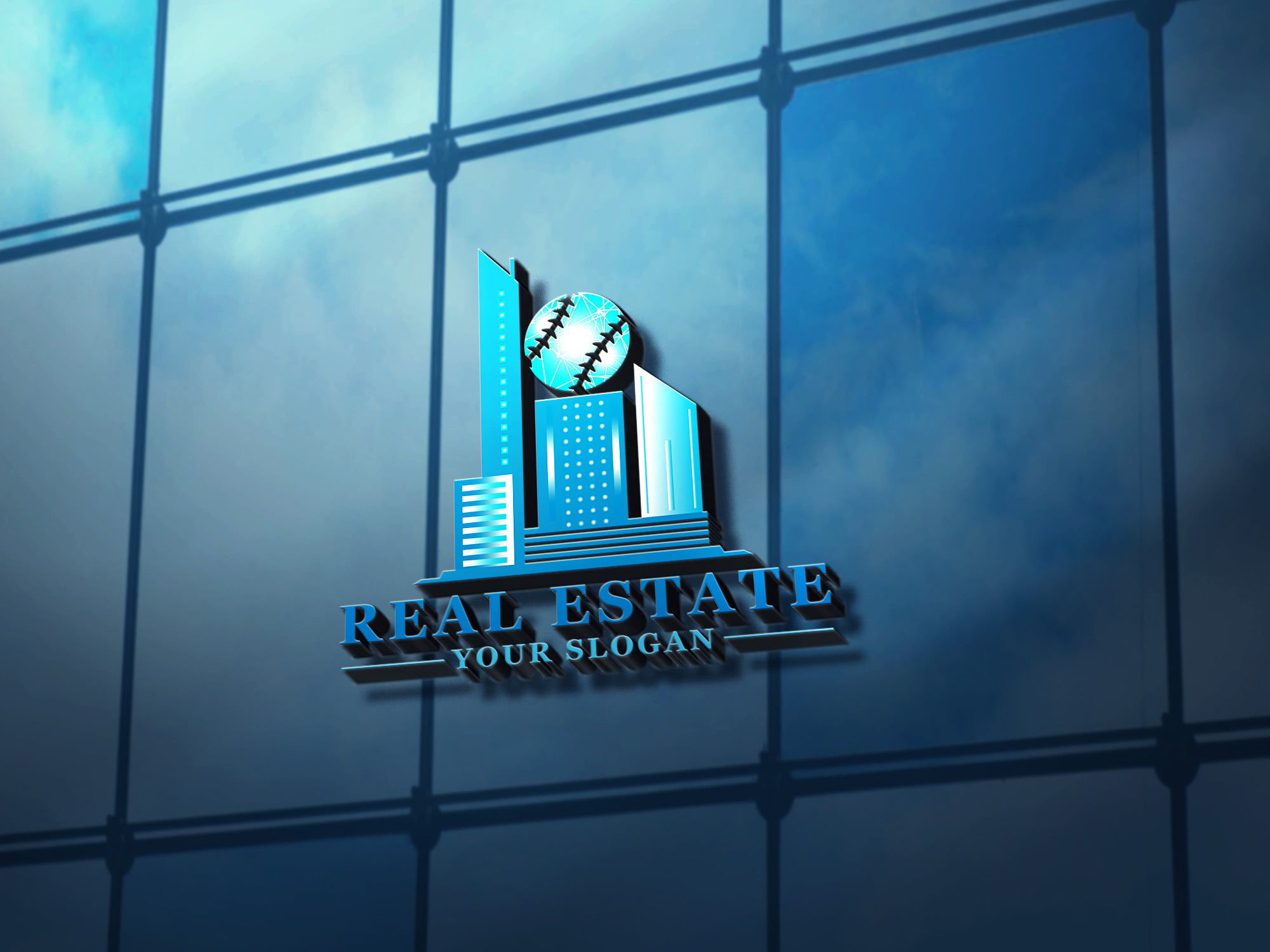 Premium-Real-Estate-Logo-Template-3D-glass-mockup-premium