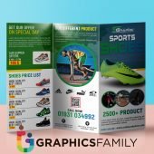 Professional Sport Shoes Tri-Fold Brochure Design