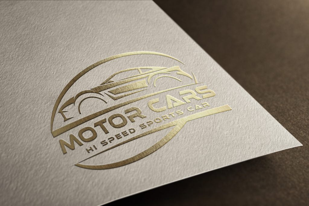 Speed Sports Car Logo Template Golden Paper