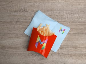 letter M french fries mockup