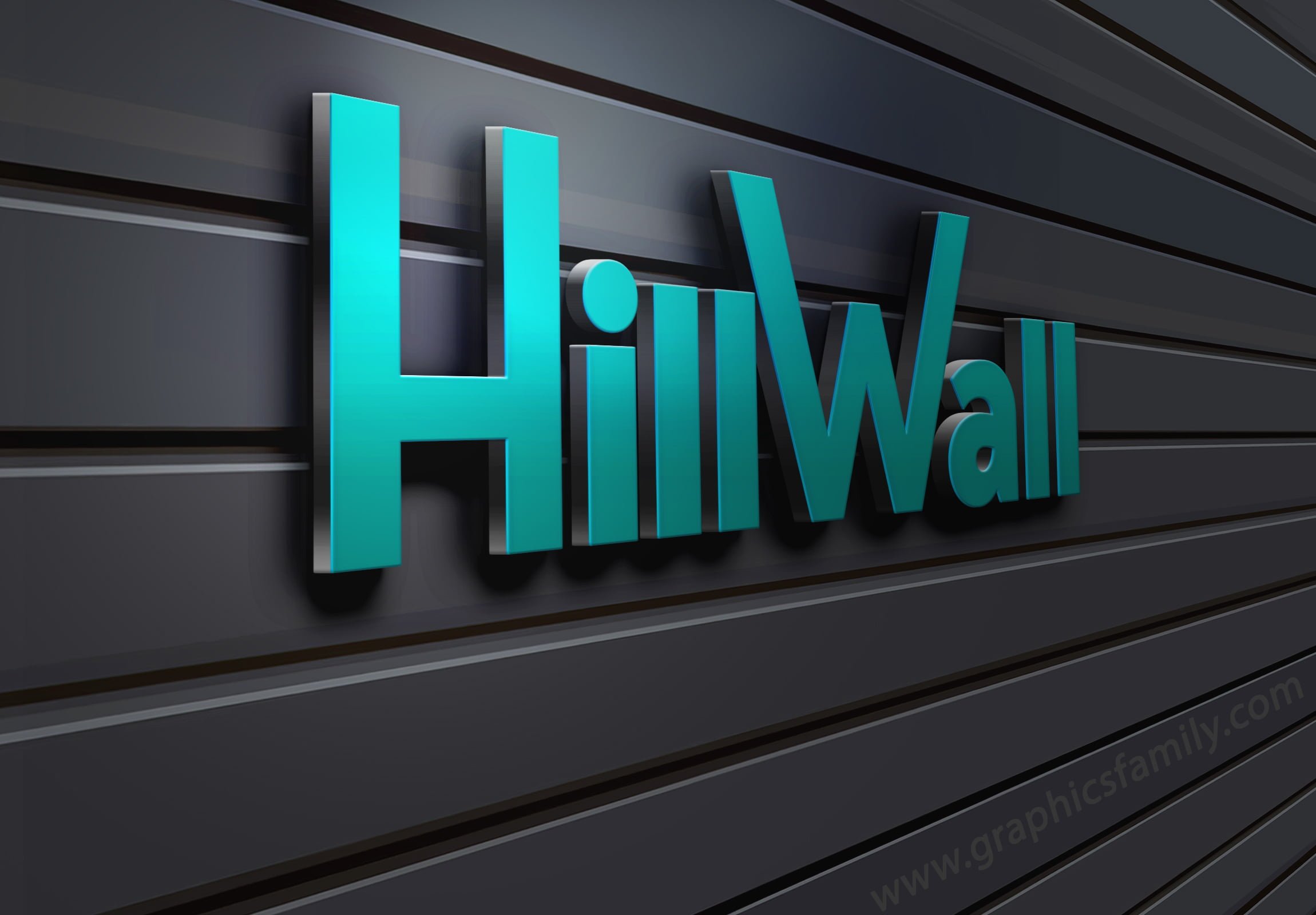 download 3d wall logo mockup