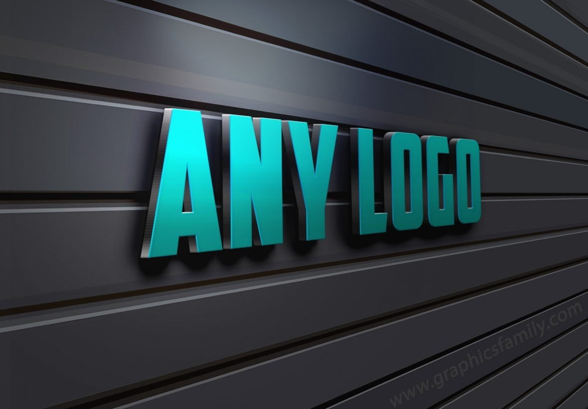 3D Wall Logo Mock-Up – GraphicsFamily