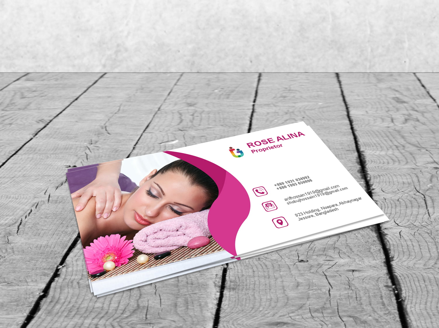 Beauty and Spa Business Card Design Front